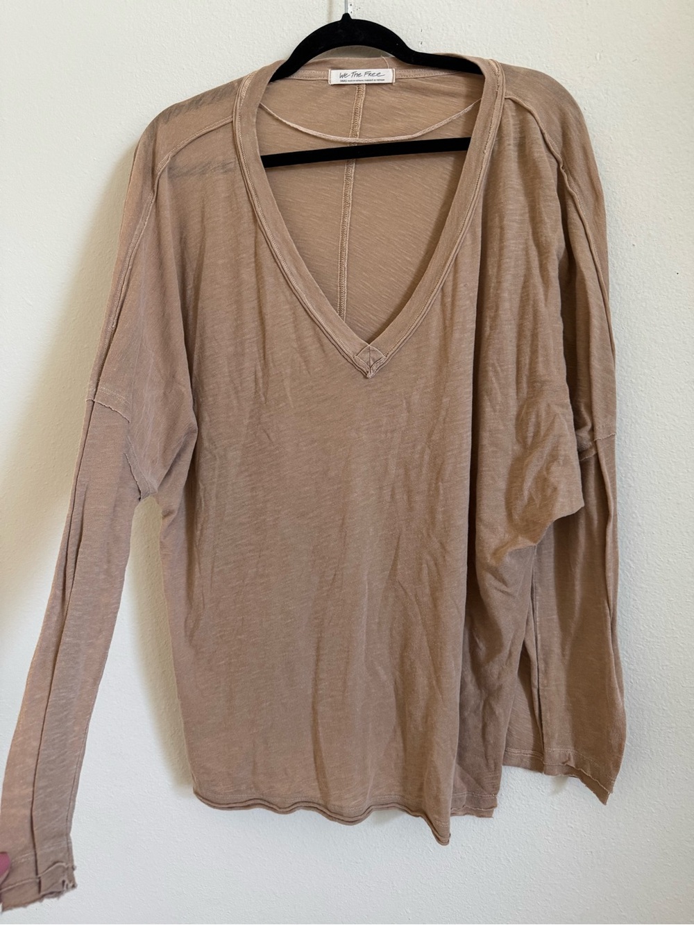 Free People We The Free Oversized Batwing V-Neck Long Sleeve Top S